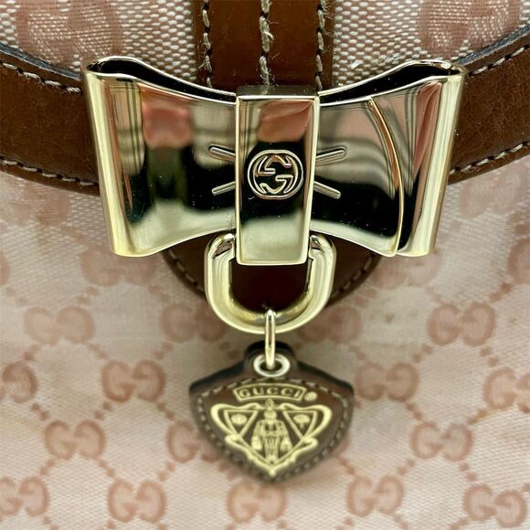 Gucci Pink Crystal Monogram Duchessa Canvas/Leather Bag - Picture 3 of 16